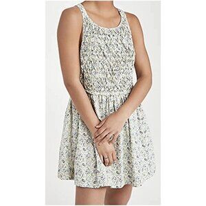 Free People Women's Petunia Mini Dress Natural Blue Green Sleeveless Size Small